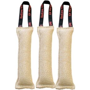 Redline K9 Bundle of 3 Jute Tug Toys 3" x 8" with 1 Handle