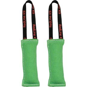 Redline K9 French Linen Tug Toy (3" x 8") 1 Handle- Bundle of 2 Dog Tug Toy (Pink)