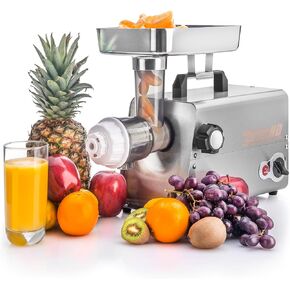 Turboforce 3500-TFHD Heavy Duty Electric Meat Grinder with 5 Grinding Plates • 3 S/S Blades • Sausage Stuffer • Kubbe • 3 Lb. High Capacity Meat Tray, • 2 Meat Claws & Burger Press