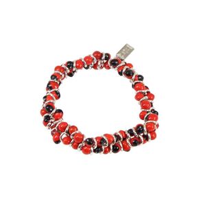 Classic Stretchy Silver Adjustable Beaded Bracelet for Women 6.5" - 7.5" w/Meaningful Good Luck Huayruro Seeds Beads - Great gifts for Mom, Daughter, Sister, Aunt, Girlfriend …