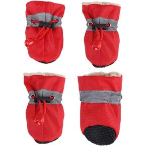 4Pcs Set Dog Shoes,Dog Outdoor Boots,Pet Dog Socks,Puppy Outdoor Indoor Boots Slip Pet Dog Shoes Boots Pet Dog Socks Dog Socks Soft Cotton Padded Black