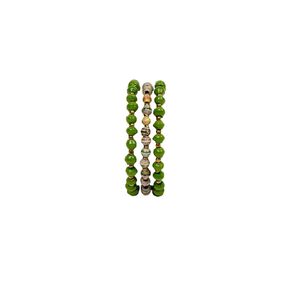 Boho Paper Bead Bracelets Handmade Elastic Bracelets (Navy Blue)
