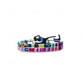 2PC Boho Surfer Bracelet Women and Girls - Handmade Festival Jewelry Set of 2 - Waterproof Beach Accessories - Bracelet Set Birthday Gift (White & Pink)