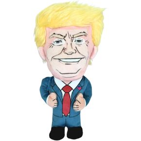 8" Plush Donald Trump Squeak Dog Toy - Hilarious Political Pet Chew Toy for Dogs and Cats, Perfect for Fetching, Chewing, and Cuddling - Built-in Squeaker for Non-Stop Pet Entertainment and Laughs