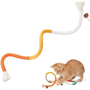 Cat Catnip Rope Toys - Interactive Toy Cat Teaser Wand Kitten Teething Stick with Silvervine Fruit Kitty Chewing Bar for Play Chase Exercise Dental Cleaning Pet Indoor Outdoor Use, Purple