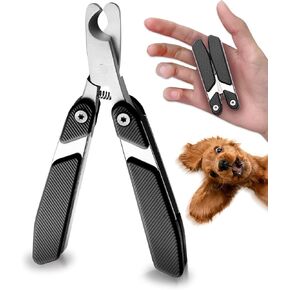 Foldable Cat Nail Clipper, Stainless Steel Dog Nail Trimmers Toenail Clippers, Professional Pet Nail Cutter for Cats Rabbits Hamsters Birds Medium Small Dog, Portable Cortauñas para Perros (Black)