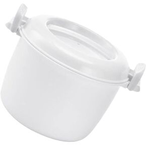 صندوق غداء مستدير معزول لطهي الأرز في الميكروويف من Luxshiny، وعاء غداء في الميكروويف سهل وسريع، حاوية غداء في الميكروويف، لوازم المطبخ (حجم كبير) in Kuwait