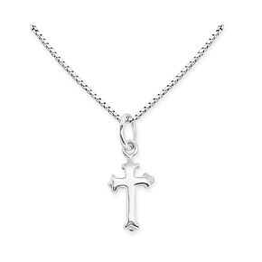 Very Tiny Delicate and Dainty Sterling Silver Cross Necklace for Women and Teen Girls, Goddaughter, Daughter, Granddaughter, Niece - Baptism, Confirmation Gift (16 inches plus 2-inch extender)