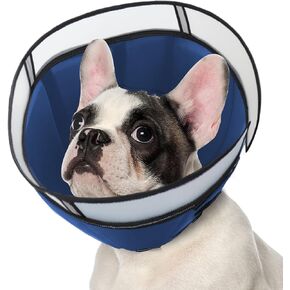 Dog Cone Collar for After Surgery, Soft Pet Recovery Collar for Dogs and Cats, Adjustable Cone Collar Protective Collar for Large Medium Small Dogs Wound Healing (Blue, Large)