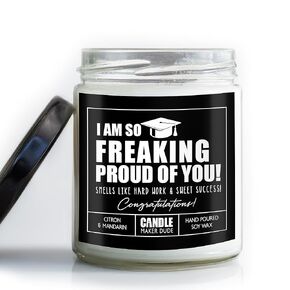 Graduation Gifts Candle - Look at you graduating I'm so proud of you - Smells Like Hard Work and Success - Highschool or College Graduation Favors and Gifts