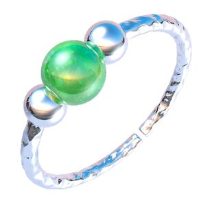 Silver Nose Piericng Hoop - Hypoallergenic 7mm Nose Ring with a 3mm Green opal - Handmade 925 Sterling Silver Thin 20 Gauge Nose Hoop Jewelry