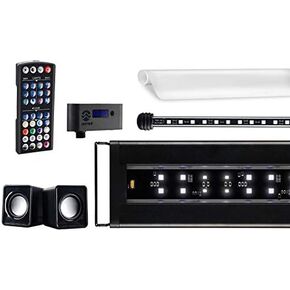 CURRENT USA 48-60" Inch Serene Aquarium Visual and Audio Aquatic Experience Kit with LED Aquarium Light, LED Background Light, Frosted Background Film & Speaker for Fish Tank (4027)