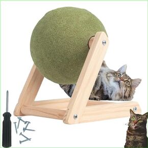 Catnip Ball, Giant Catnip Ball with Wood Stand, Big Catnip Ball (Small)