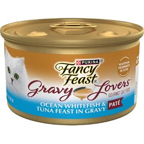 Purina Fancy Feast Gravy Lovers Ocean Whitefish and Tuna Feast Pate in Wet Cat Food Gravy - (Pack of 24) 3 oz. Cans