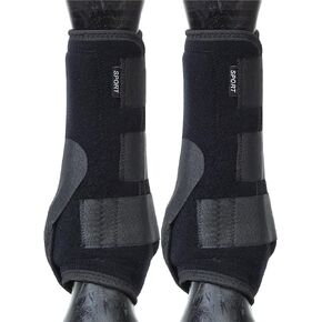 Horse Boots,Professional Sports Neoprene Boots with Shock-Absorbing, Superior Leg Protection and Comfortable Fit,Durable Splint Boots for Horses-Black