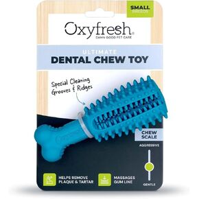 Oxyfresh Dog Dental Chew Toy - Best Durable Rubber Dog Toy for Tough Chewers – Helps Remove Plaque, Cleans Teeth & Freshens Breath Without Brushing (Large)