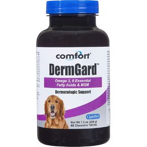 Kala Health Comfort DermGard Skin and Coat Supplement for Dogs, 150 Count, Supports Healthy Skin, Shiny & Reduce Excessive Shedding, Contains MSM, Fish Oil & Omega 3, 6, and 9 Essential Fatty acids