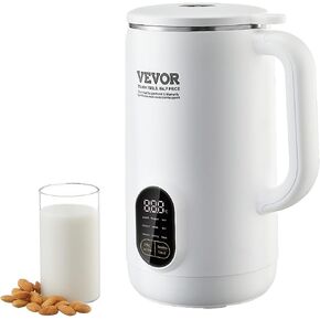 VEVOR Nut Milk Maker, 9-in-1 Soy Milk Maker with 12-Leaf Blades, 800ml/27oz Automatic Plant Based Soy/Oat Milk Maker with High Temperature Auto-Cleaning, 1-18 Hours Timer, Keep Warm, LCD Screen in Kuwait