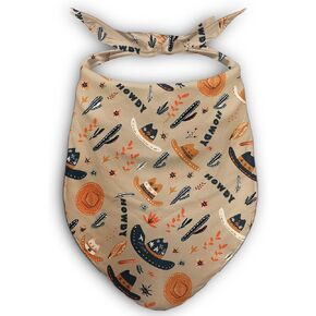 Western Dog Bandanas, Cartoon Cowboy Dog Scarf, Accessories for Medium Large Dogs