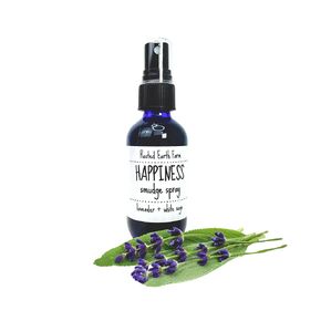 Happiness Smudge Spray - 2 fl oz - Lavender and White Sage Scented - Energy Cleansing Mist
