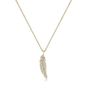 Meissa Silver Necklace for Women Feather Necklace Dainty Friendship Necklace Rose Gold Pendant Necklace (Silver)