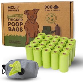 MCL Poop Bags for Dogs, 300 Count Poop Bags, 20-Pack Doggie Waste Bags with Polyester Dispenser Included, Dog Poop Rolls, Dog Poop Bags