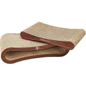 Premium Scratching Board/Scratch Lounge for Cats - Scratcher/Cat Scratching Pad - with Corrugated Board & Catnip - Cardboard Scratching Board
