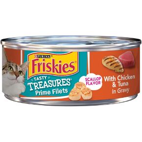 Friskies Canned Tasty Treasures Cat Food, Chicken & Tuna, 5.5 oz, 1 pack