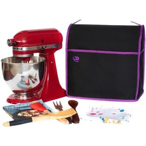 Stand Mixer Dust Cover By Dmarrco fits KitchenAid Til head 4-5 Quart classic only, good organizer with Pockets for kitchen small appliances, Accessories, and attachment (Black)