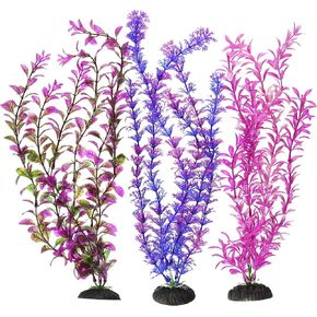 Penn-Plax Aqua-Plants Plastic Aquarium 3 Piece Plant Bundle – Vivid Appearance and Gentle Texture – Multicolor – 16" Height