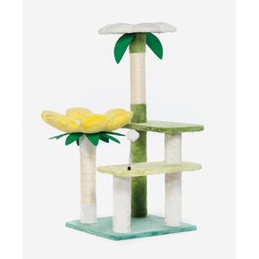 HYABi 64.5-Inch Cute Avocado Flower Large Tall Garden Cat Tree Tower Condo House Furniture Bed Plush Ball Activity Platform Multi-Level with Scratching Posts for Indoor Cats Play (Large 64.5in)