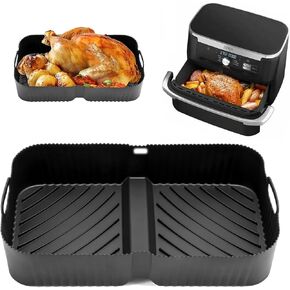 Air Fryer Silicone Liners for Ninja Foodi DZ071 7QT or Instant 9 QT Flexbasket,Reusable Thickened and Raised Non-Stick Airfryer Basket Baking for Air Fryer Accessories