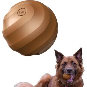 Single, Decorative Fetch & Play Dog Ball Toy with Beef Flavor and Squeaker, Natural Rubber/Latex, Medium Sized (2.5") (Beige)