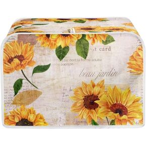Sunflower 2 Slice Toaster Covers, Small Kitchen Appliance Toasters with Top Hook Durable Kitchen Protection Decorative Accessories Lightweight Universal Size