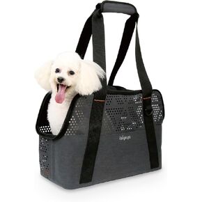 ibiyaya - Small Dog Carrier Bag - Breezy Wanderer Pet Carrier for Small Dogs, Cats, and Rabbits - Travel Friendly and Water Repellent - Up to 17 Pounds - Black