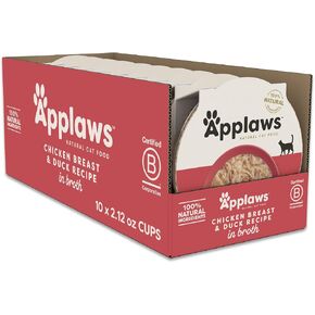 Applaws Natural Wet Cat Food, 10 Count, Limited Ingredient Cat Food Pots, Sardine with Mackerel in Broth, 2.12oz Pots