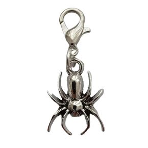3 Pcs Cute Spider Charm with Lobster Clasp for DIY Bracelet, Handbags, Key Chain, Punk Insect Clip on Charm