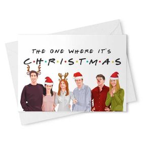 بطاقة عيد الميلاد للأصدقاء - The One Where It's Christmas، بطاقة العطلات المضحكة، بطاقة العطلات، عيد ميلاد سعيد، فكاهة عيد الميلاد، بطاقة عيد الميلاد المضحكة [00214] in Saudi Arabia