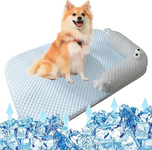 بساط تبريد للكلاب، سرير تبريد غير قابل للانزلاق وقابل للغسل، وسادة وسادة للكلاب مع وسادة مناسبة للكلاب الصغيرة والمتوسطة الحجم، للاستخدام الداخلي والخارجي in Kuwait