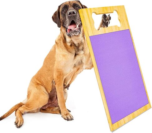 Bamboo Dog Scratch Pad for Nails, Stress/Fear Free Nail Care, Nail Scissors Grinder Alternative, Dog Nail Grinding Trainer, Dog Nail Scratch Board for Dogs Paw (23.5"x 11" x0.5", Purple) in Saudi Arabia
