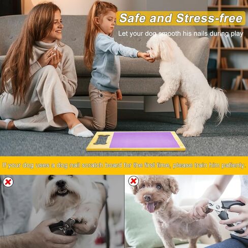 Bamboo Dog Scratch Pad for Nails, Stress/Fear Free Nail Care, Nail Scissors Grinder Alternative, Dog Nail Grinding Trainer, Dog Nail Scratch Board for Dogs Paw (23.5"x 11" x0.5", Purple) in Saudi Arabia