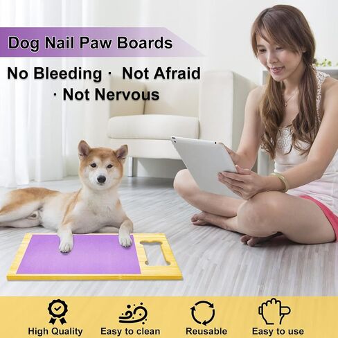 Bamboo Dog Scratch Pad for Nails, Stress/Fear Free Nail Care, Nail Scissors Grinder Alternative, Dog Nail Grinding Trainer, Dog Nail Scratch Board for Dogs Paw (23.5"x 11" x0.5", Purple) in Saudi Arabia