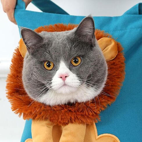 Pet Canvas Shoulder Bag Cat Carrier Portable Chest Cat Bag Outdoor Dog Tote Bag Travel Handbag for Small Cat Dog Animal Supplies (Dark Gray, Large) in Kuwait
