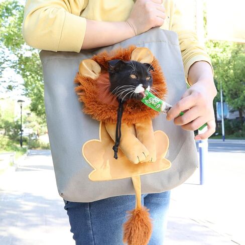 Pet Canvas Shoulder Bag Cat Carrier Portable Chest Cat Bag Outdoor Dog Tote Bag Travel Handbag for Small Cat Dog Animal Supplies (Dark Gray, Large) in Kuwait