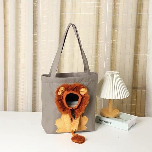 Pet Canvas Shoulder Bag Cat Carrier Portable Chest Cat Bag Outdoor Dog Tote Bag Travel Handbag for Small Cat Dog Animal Supplies (Dark Gray, Large) in Kuwait