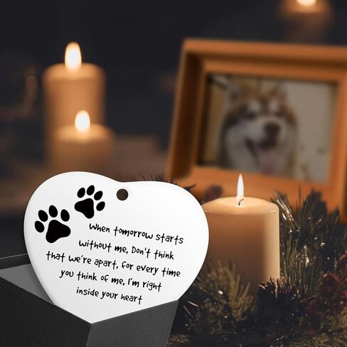 هدايا تذكارية للكلاب لفقدان الكلب، هدايا تذكارية للحيوانات الأليفة، هدايا لفقدان الحيوانات الأليفة، تذكار من السيراميك للتعاطف مع القطط والكلاب التي تمر بعيدًا، هدايا حلية قلب من السيراميك لمحبي الكلاب والأصدقاء والعائلات in Kuwait