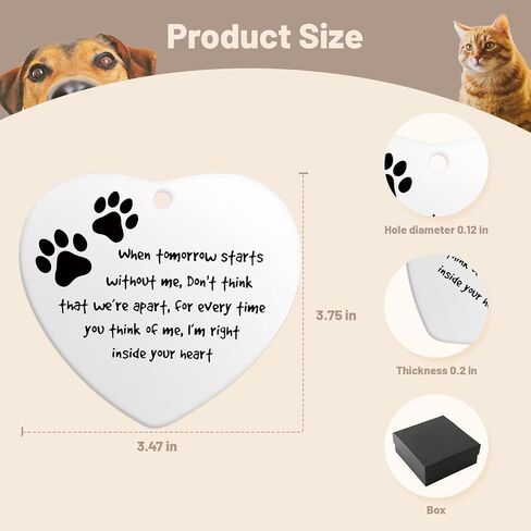 هدايا تذكارية للكلاب لفقدان الكلب، هدايا تذكارية للحيوانات الأليفة، هدايا لفقدان الحيوانات الأليفة، تذكار من السيراميك للتعاطف مع القطط والكلاب التي تمر بعيدًا، هدايا حلية قلب من السيراميك لمحبي الكلاب والأصدقاء والعائلات in Kuwait