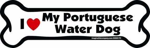 Bone Car Magnet, I Love My Portuguese Water Dog, 2-Inch by 7-Inch, Small in Saudi Arabia