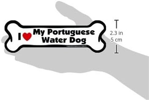 Bone Car Magnet, I Love My Portuguese Water Dog, 2-Inch by 7-Inch, Small in Saudi Arabia