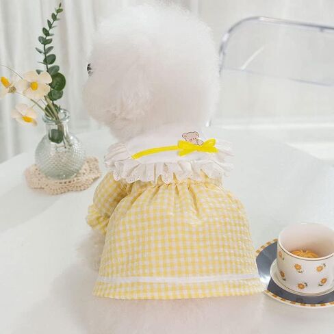 Fashion Pet Dog Clothes, Cute Dresses for Small Dogs Cats Summer Puppy Skirt Pup Yorkie Clothing Sundress Costume Cat Clothing Female Pet Skirt Outfit for Chihuahua Yorkies Pup Cat Outfit（Yellow, XXL） in Saudi Arabia